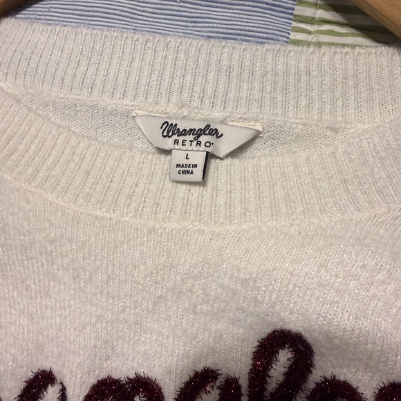 Wrangler Cream Sweater with Maroon Logo - Picture 5 of 5